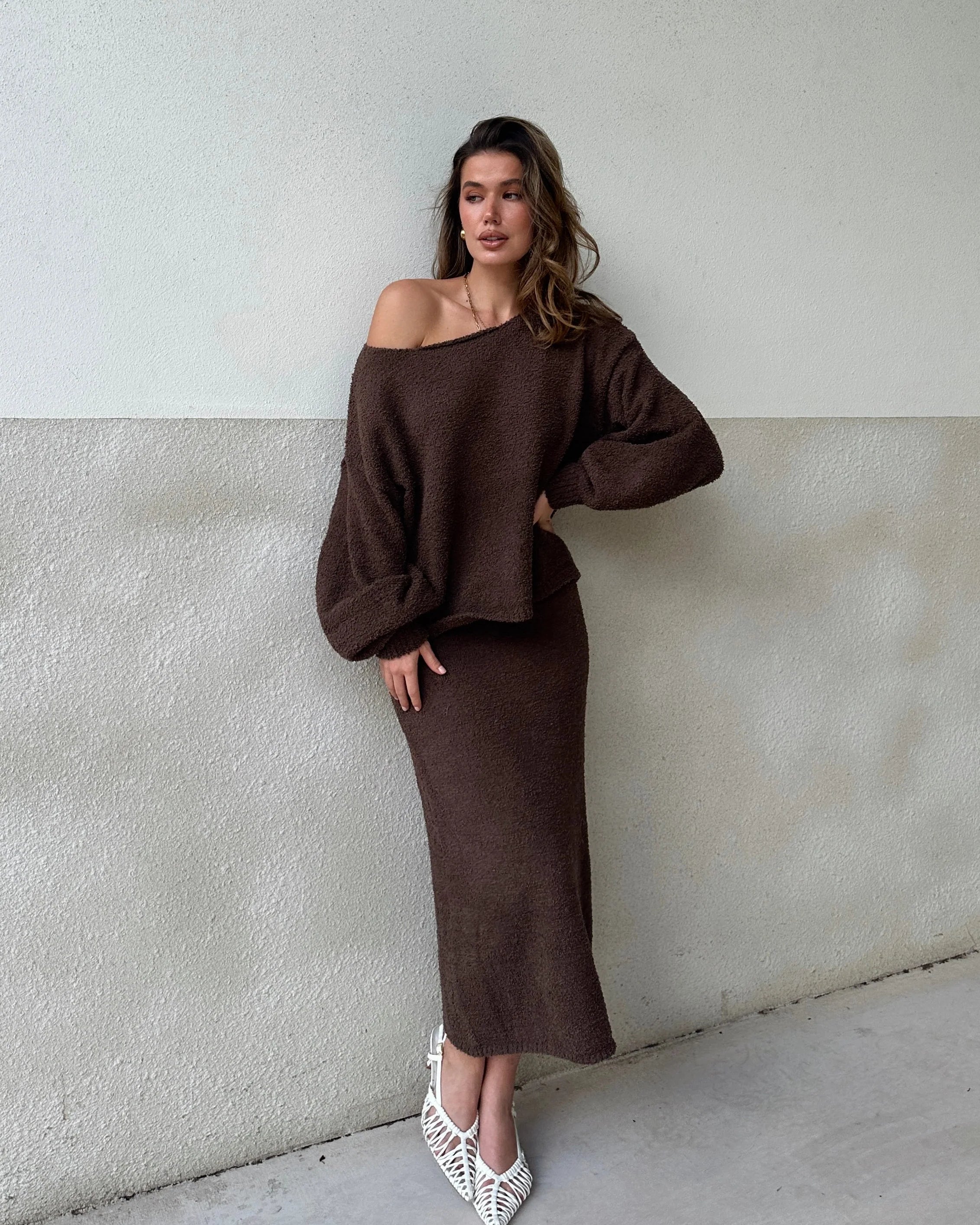 Cohen Knit Jumper Chocolate