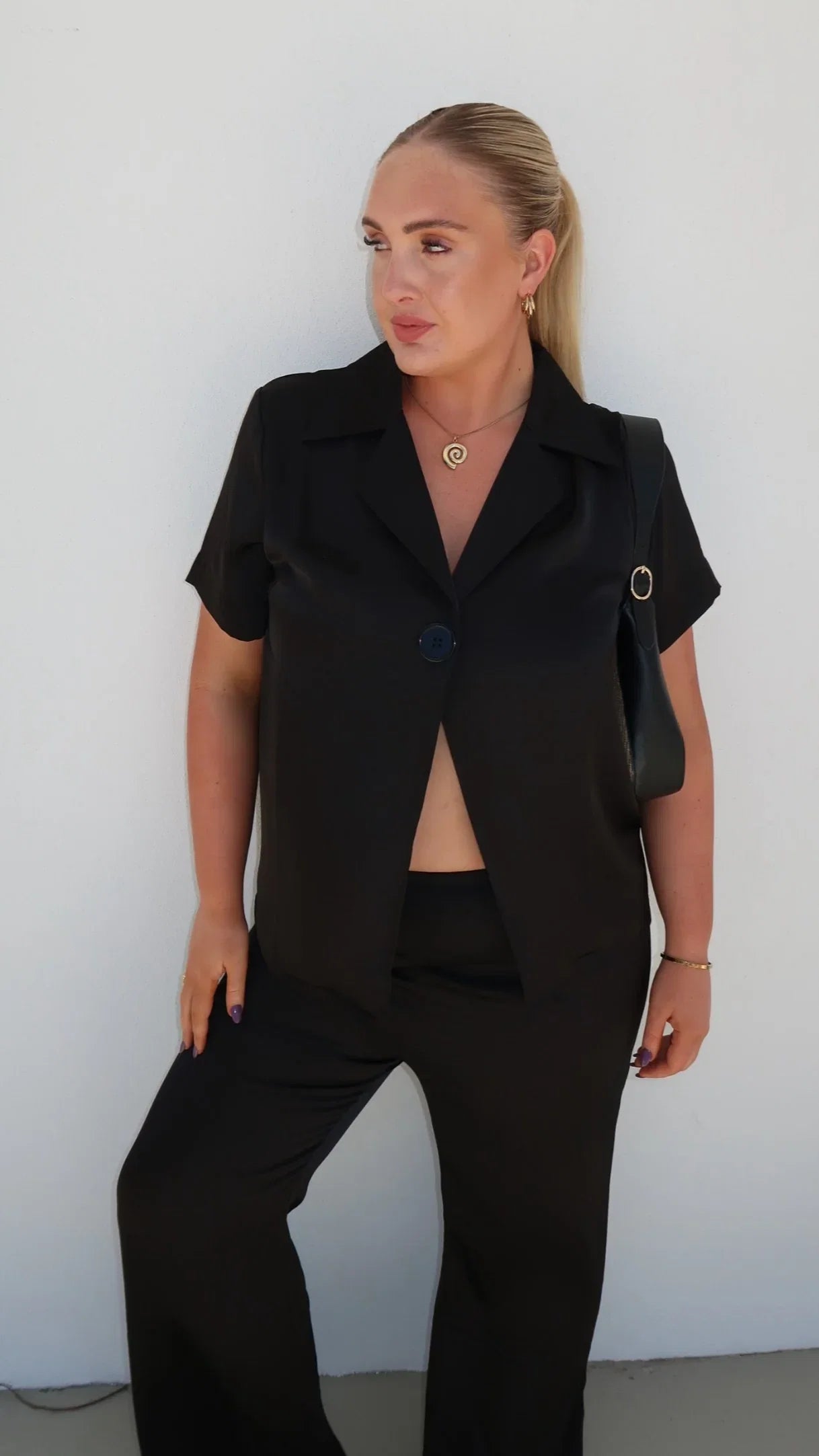Imogen Button Shirt Black