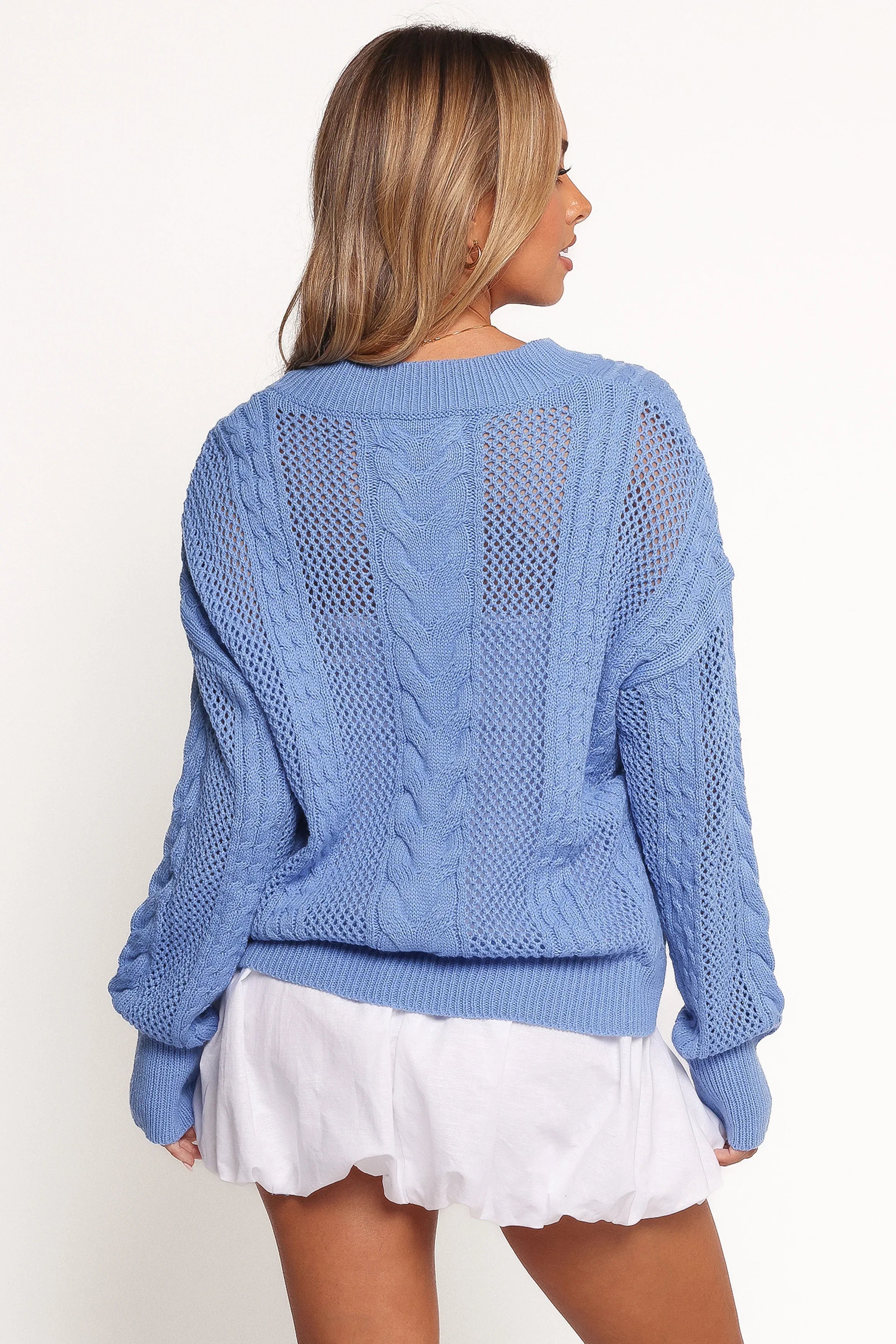 Janie Knit Sweater Blue