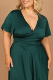 Amanda Hi Lo Tie Front Dress Emerald
