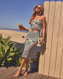 Vaycay Bound Abstract Midi Skirt