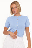 Zena Puff Sleeve Cardigan Cornflower Blue