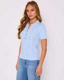 Thaliah Ribbed Knit Henley Top