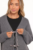Hammond Tie Up Cardigan Grey