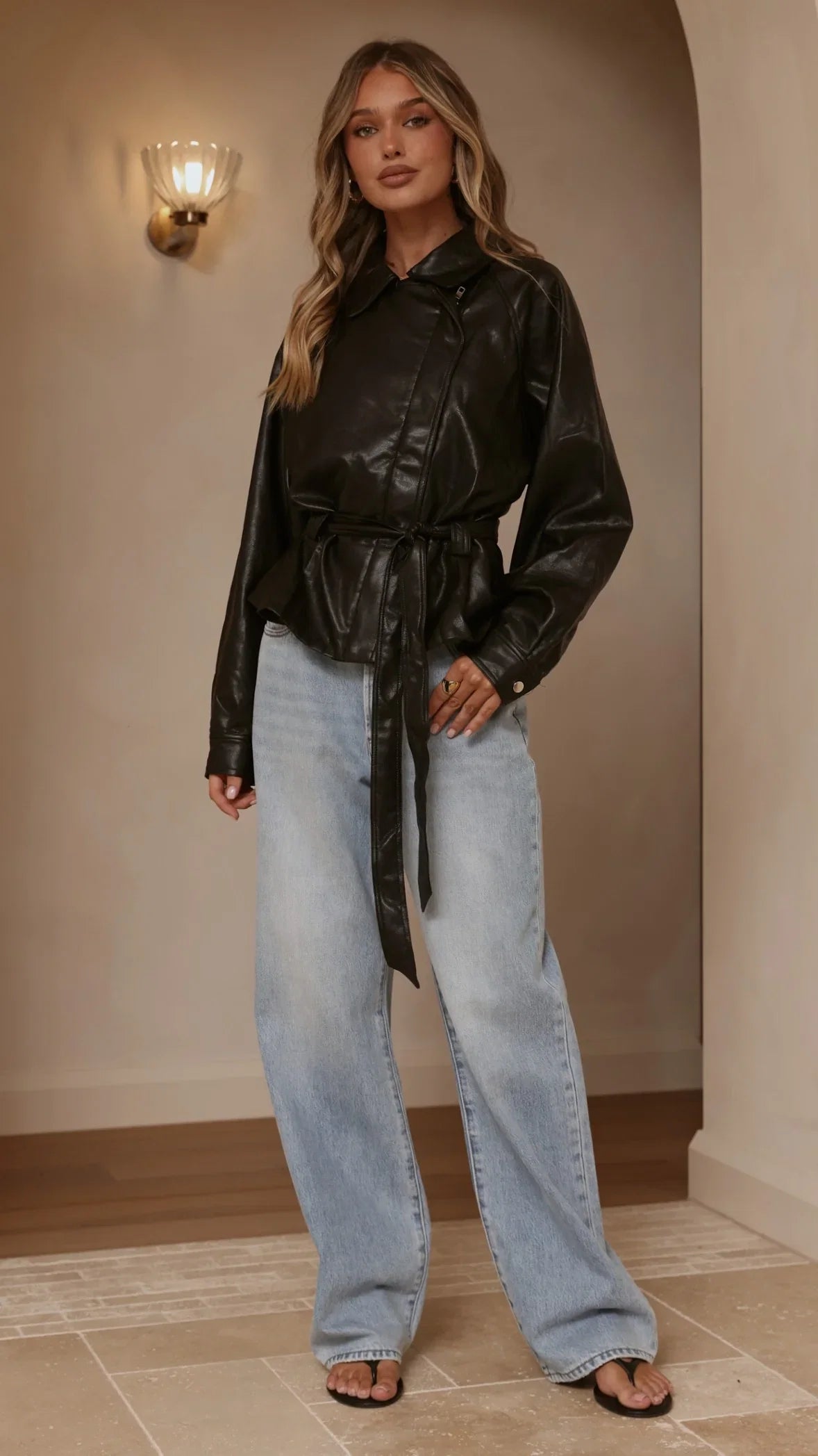 Marzia Tie Waist Jacket Black