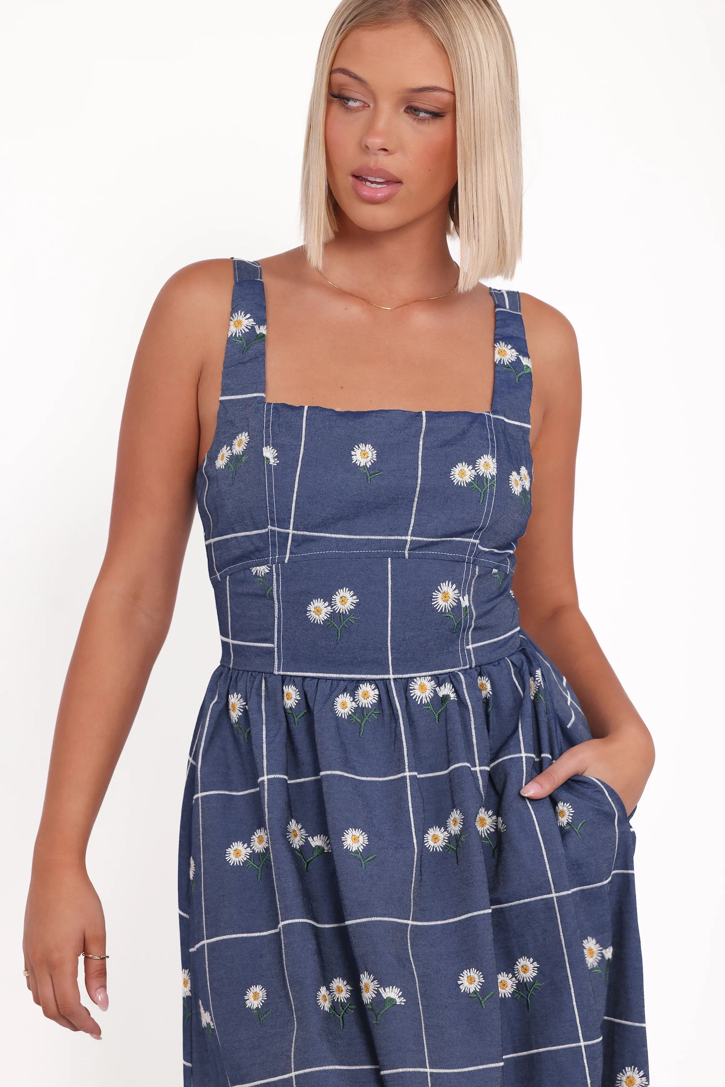 Yolande Midi Dress Blue Floral