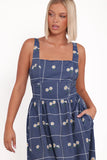 Yolande Midi Dress Blue Floral
