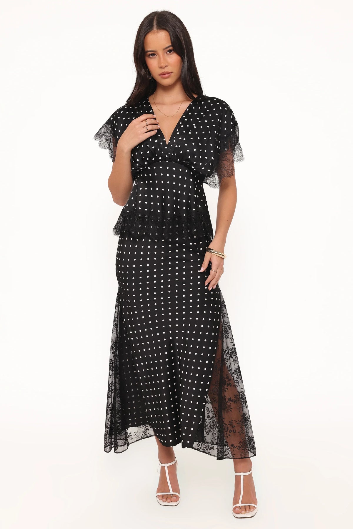 Ailbhe Lace Skirt Black Polka Dot