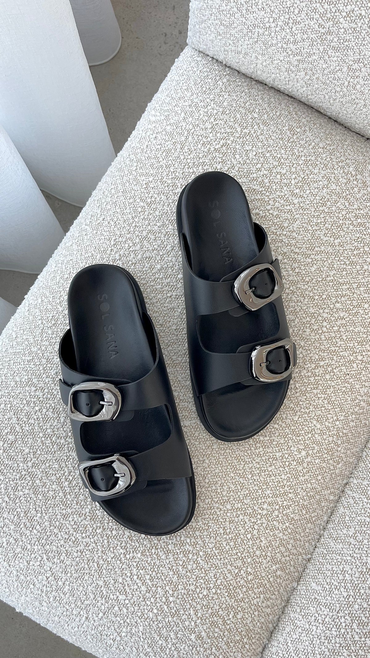 Sol Sana San Jose Footbed Black Silver