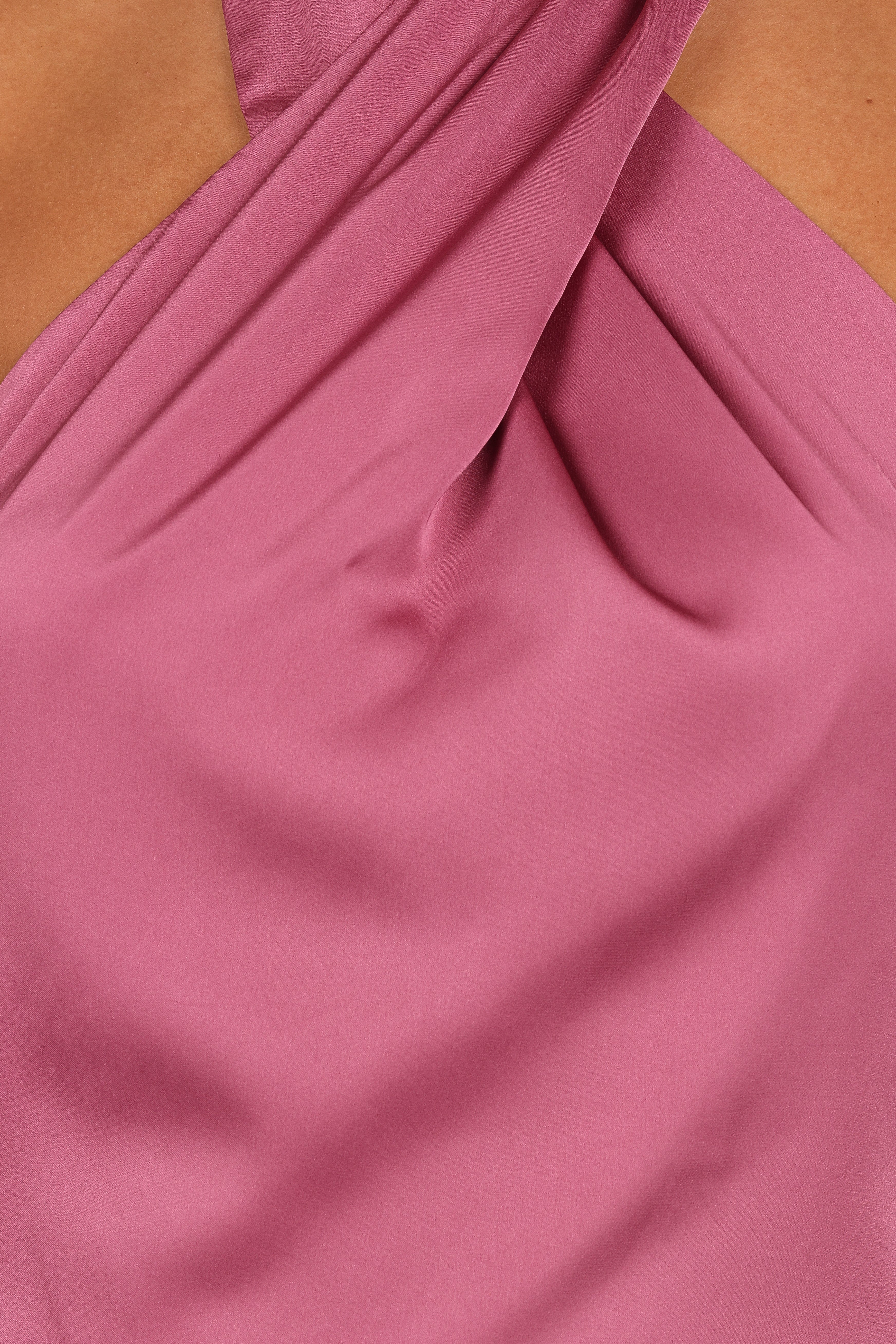 Mila Halterneck Maxi Dress Dark Rose