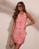 Sun Faded Paisley Halter Neck Mini Dress