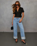 Kamora Poplin Button Down Top