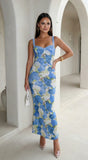 Azurae Floral Maxi Dress Blue