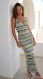 Sundrift Crochet Knit Maxi Dress Blue Multi