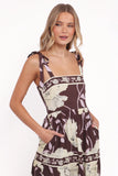 Leonor Maxi Dress Yellow Brown Floral