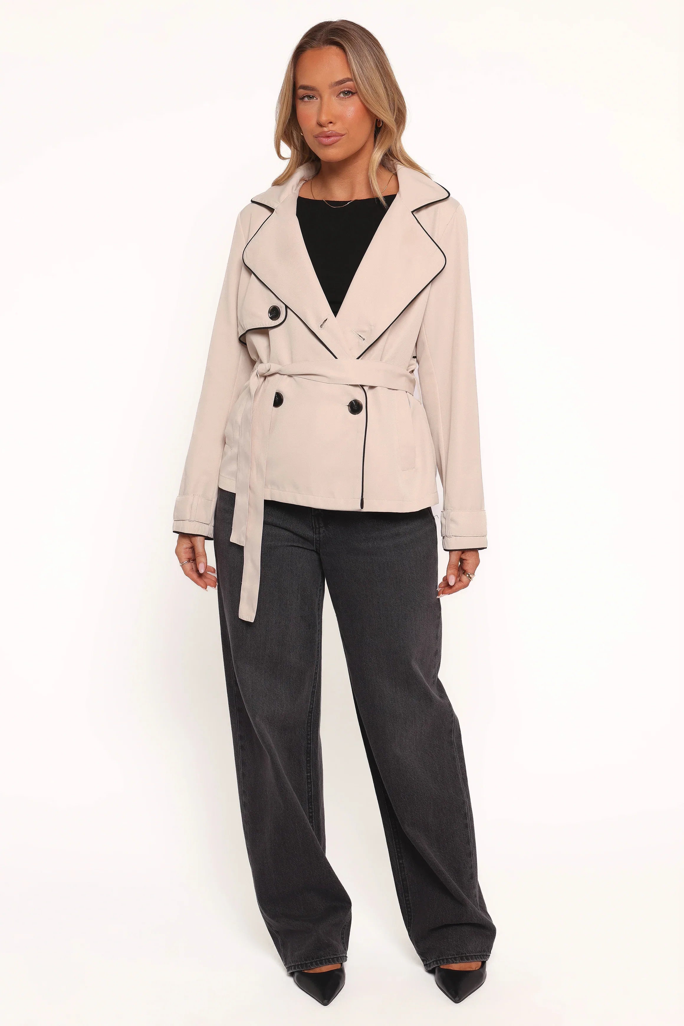 Franklin Cropped Trench Ecru