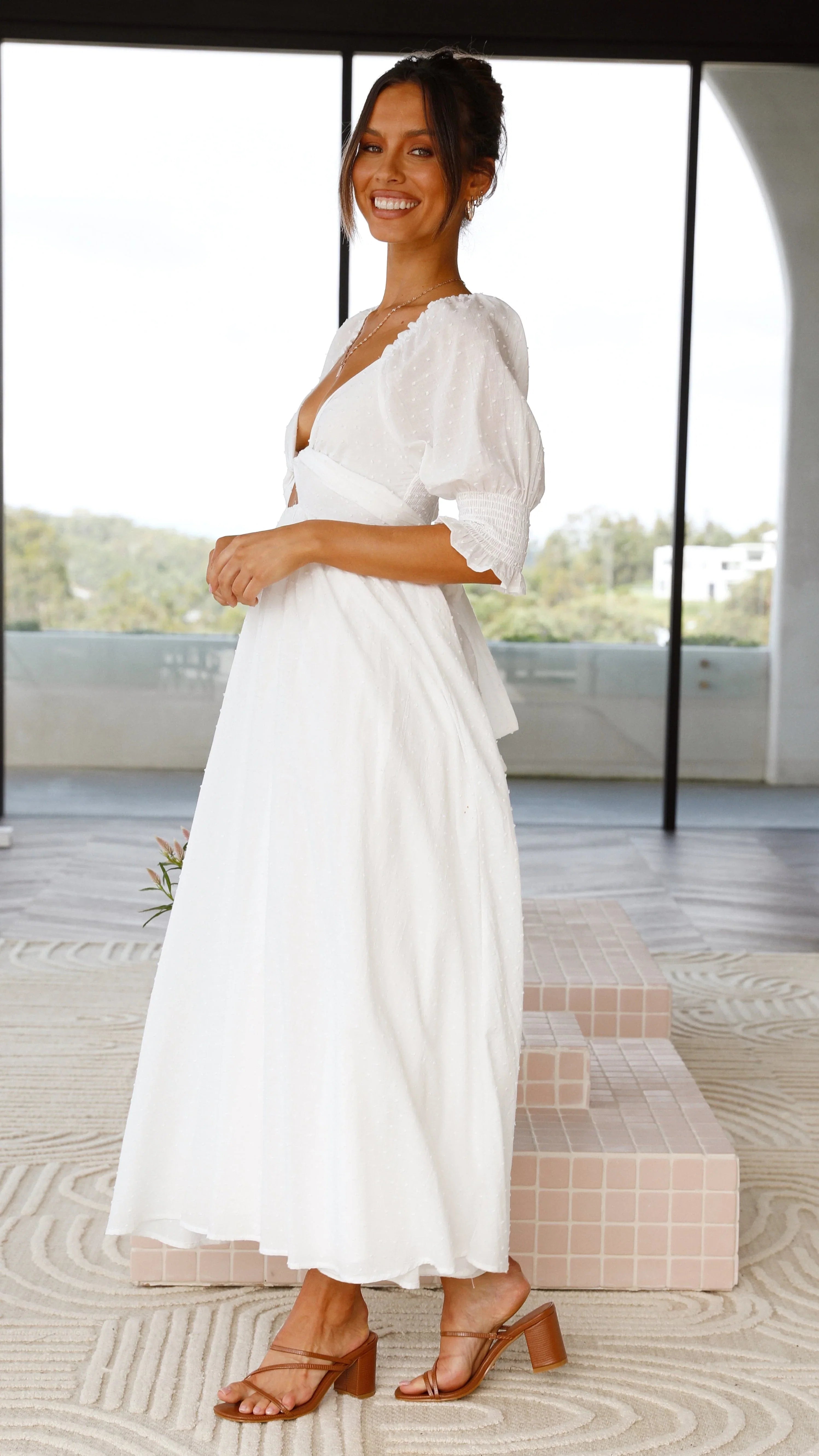 Cierra Midi Dress White