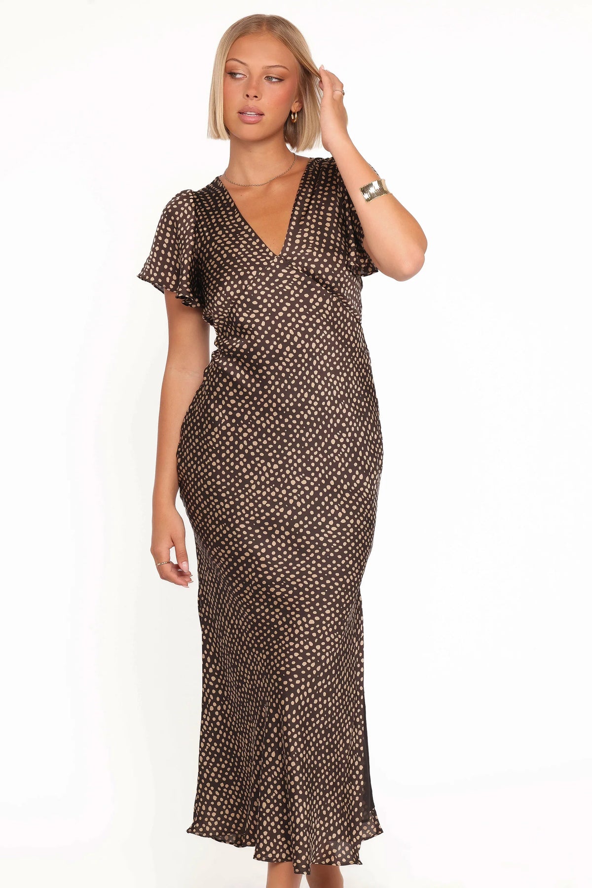 Flossy Maxi Dress Umber Taupe