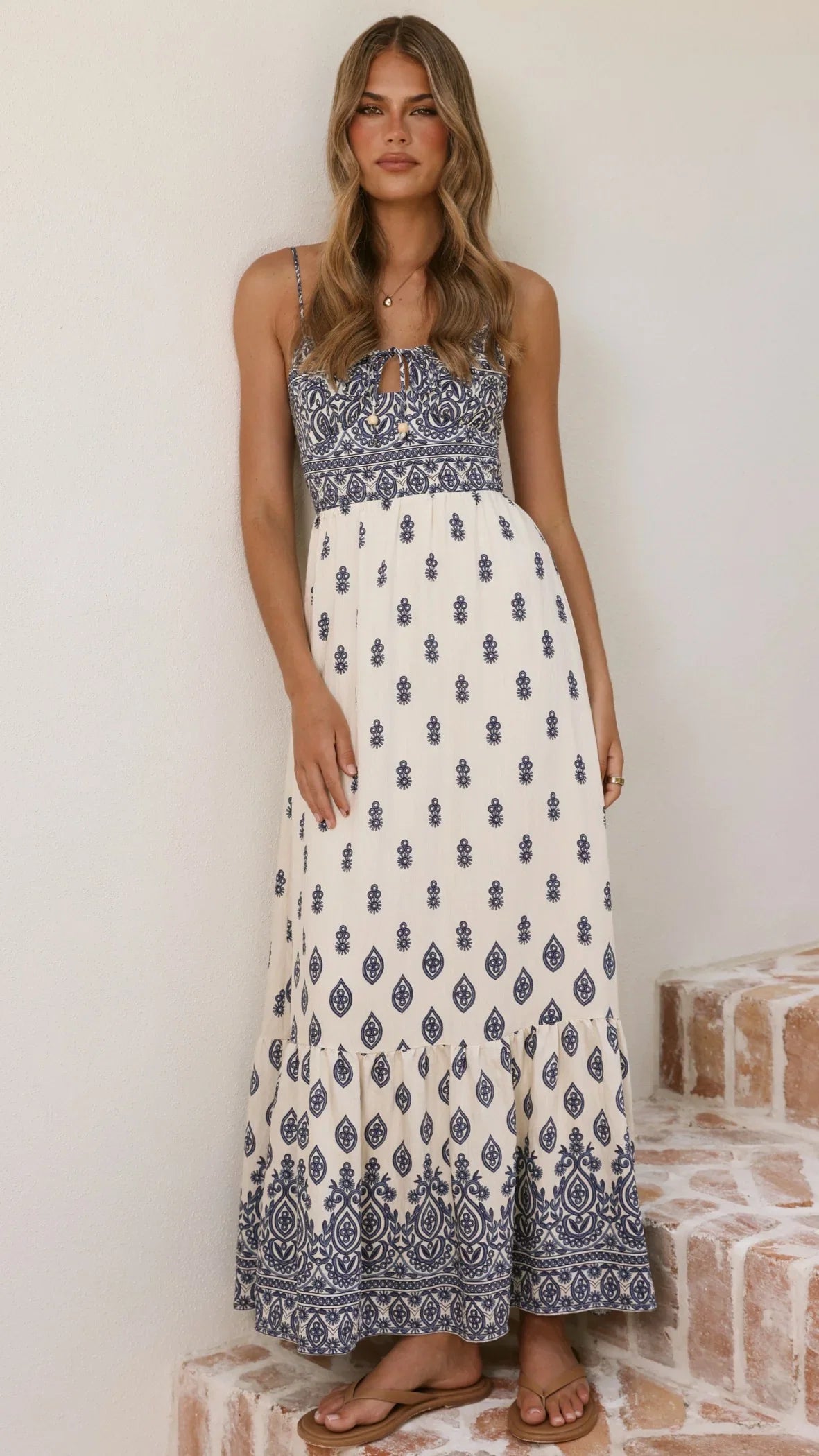 Sable Maxi Dress Blue White