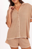 Essen Knit Short Set Mocha Cream