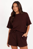 Granger Knit Short Set Chocolate Brown