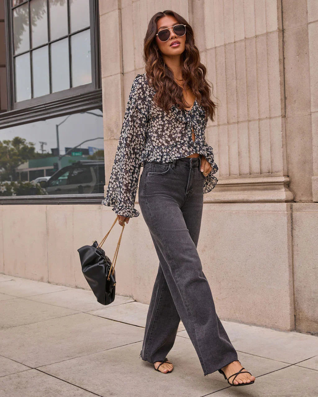 Lovers Bloom Floral Ruffle Blouse
