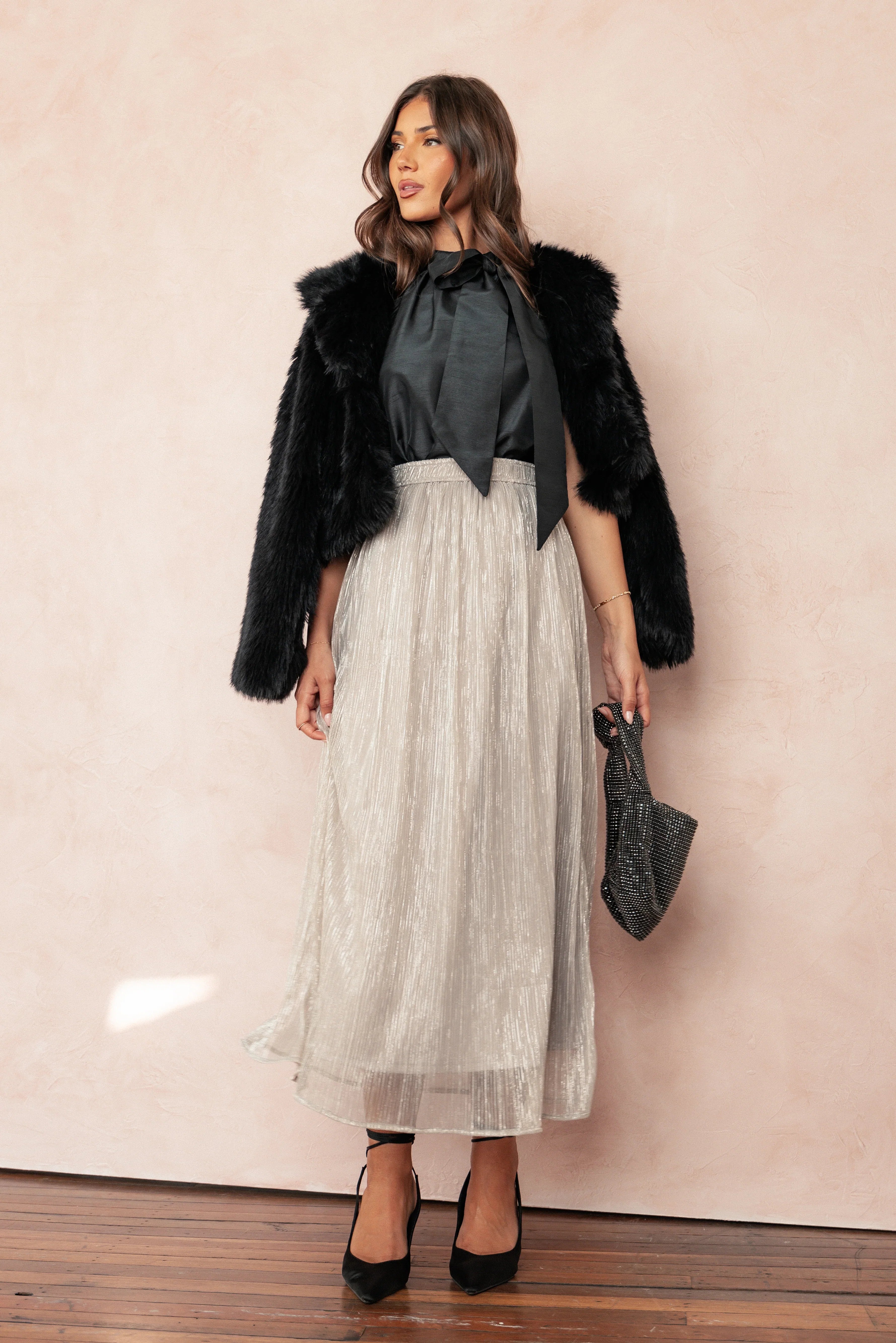 Tricia Maxi Skirt Silver