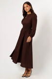 Roman Long Sleeve Maxi Dress Brown