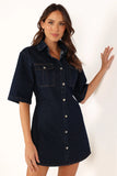 Hailey Denim Mini Dress Dark Denim