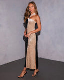 Kandice Velvet Colorblock Maxi Dress