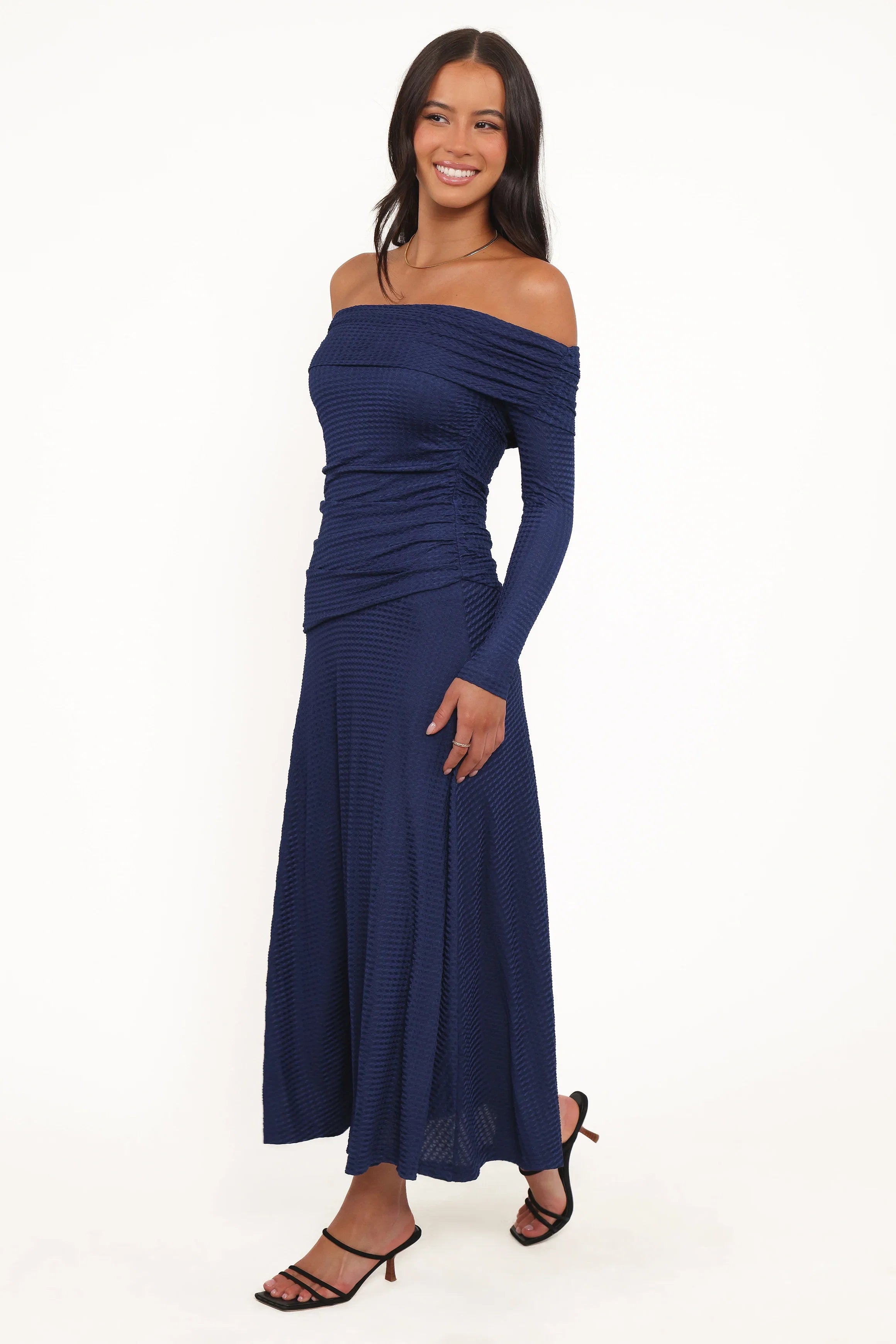 Katiya Off Shoulder Dress Navy