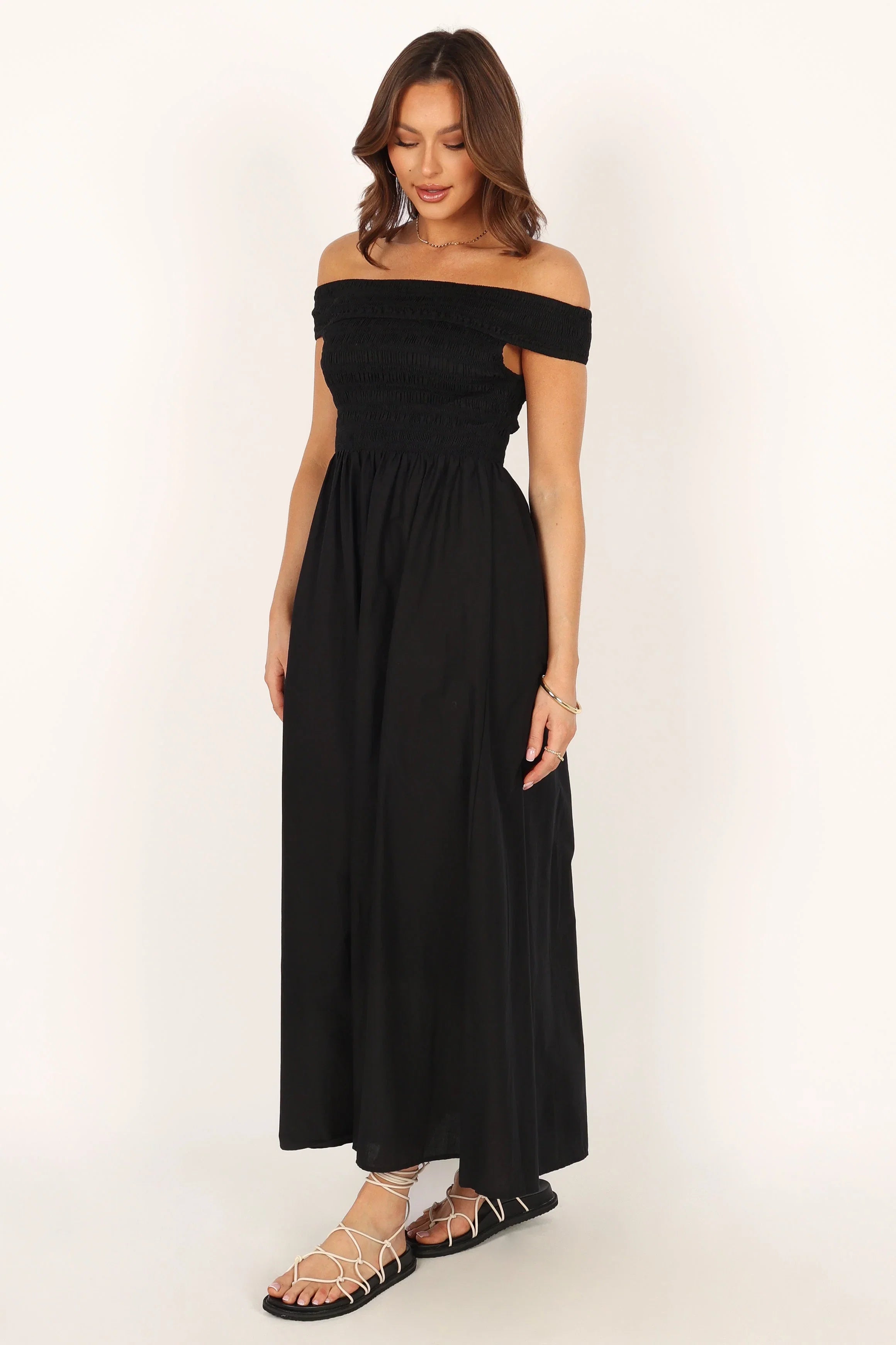 Tessa Off Shoulder Maxi Dress Black