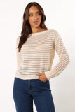 Tricia Open Weave Knit Sweater Cream