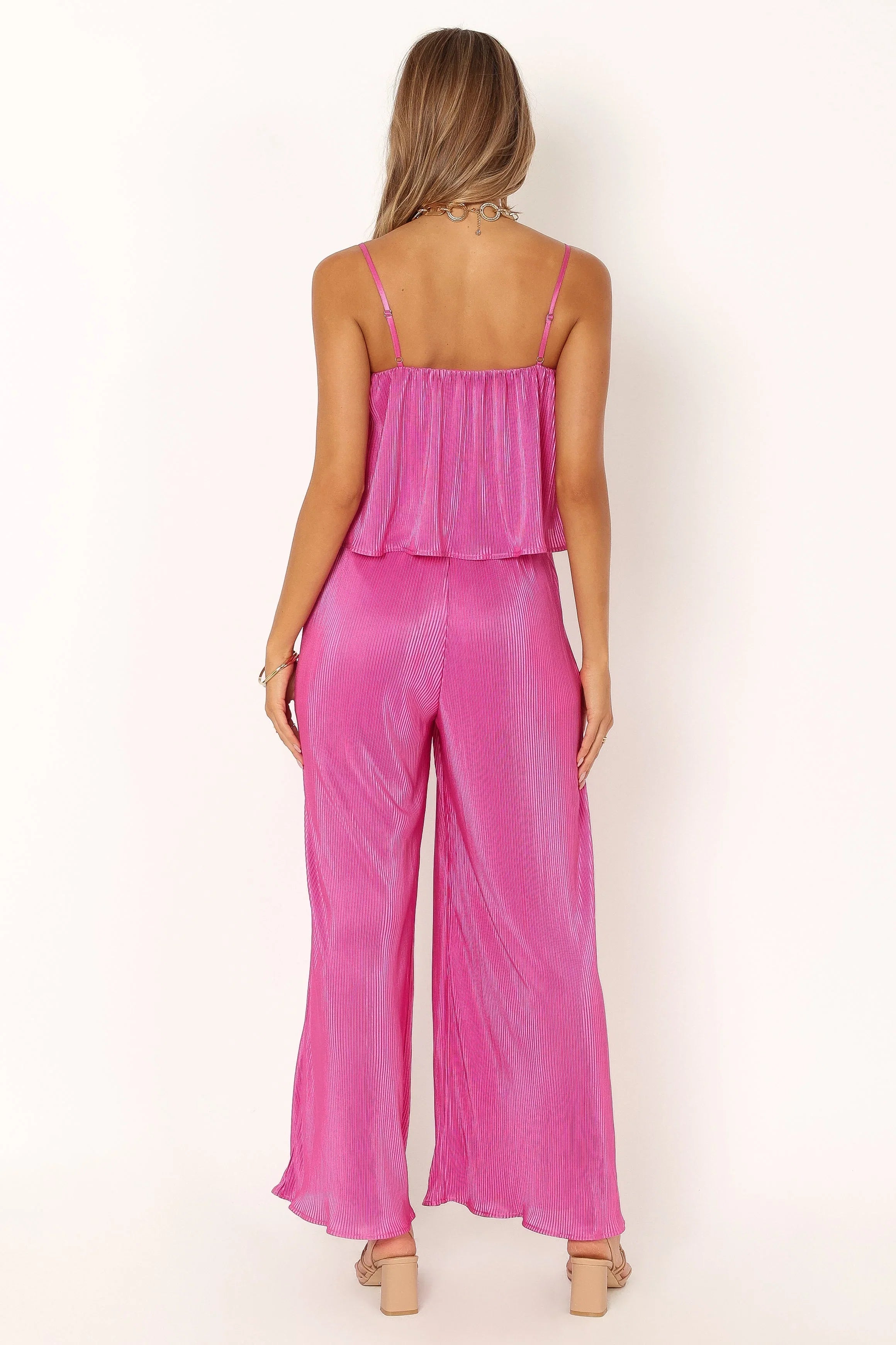 Jillian Plisse Jumpsuit Orchid