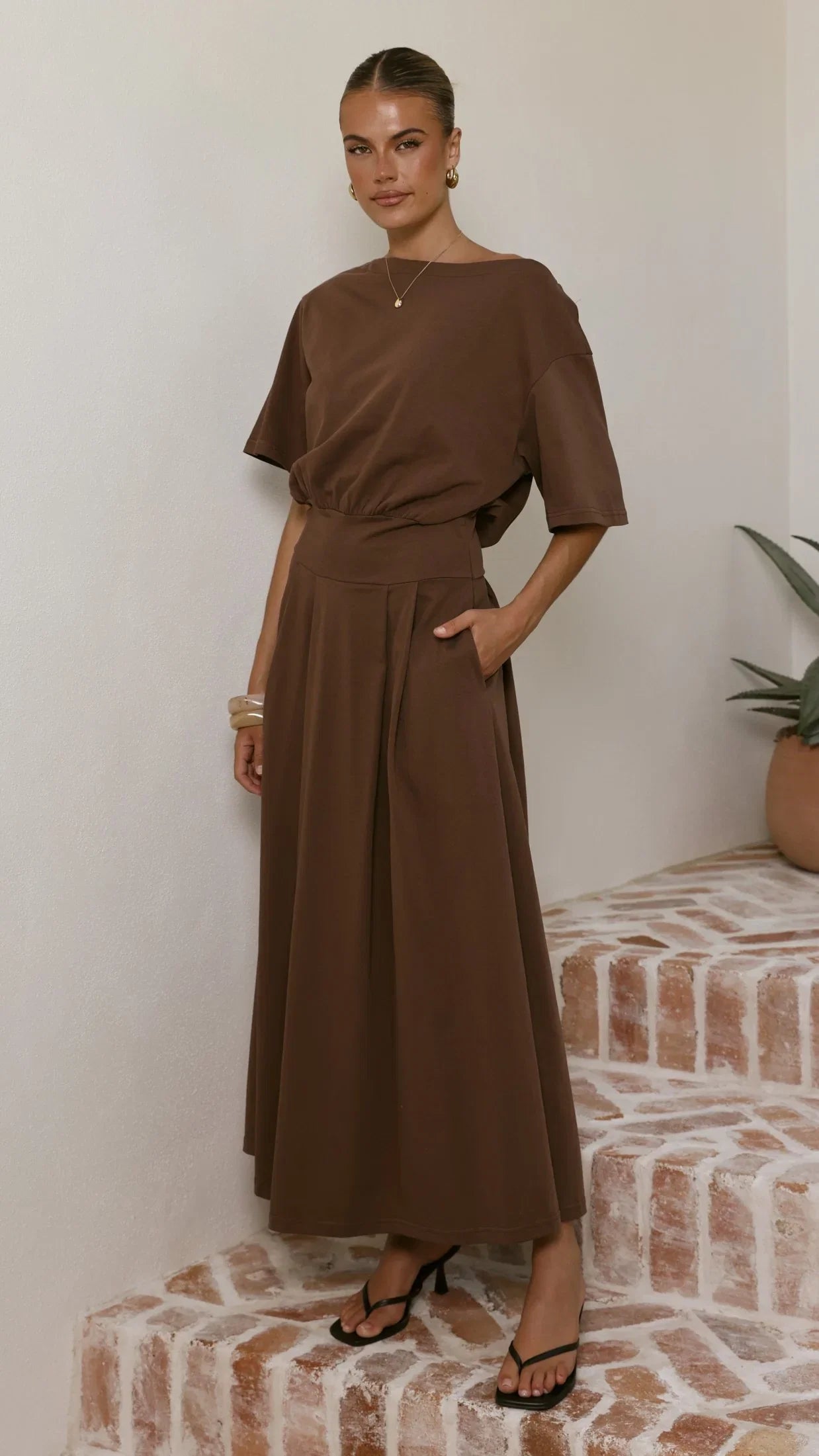 Aleski Maxi Dress Chocolate