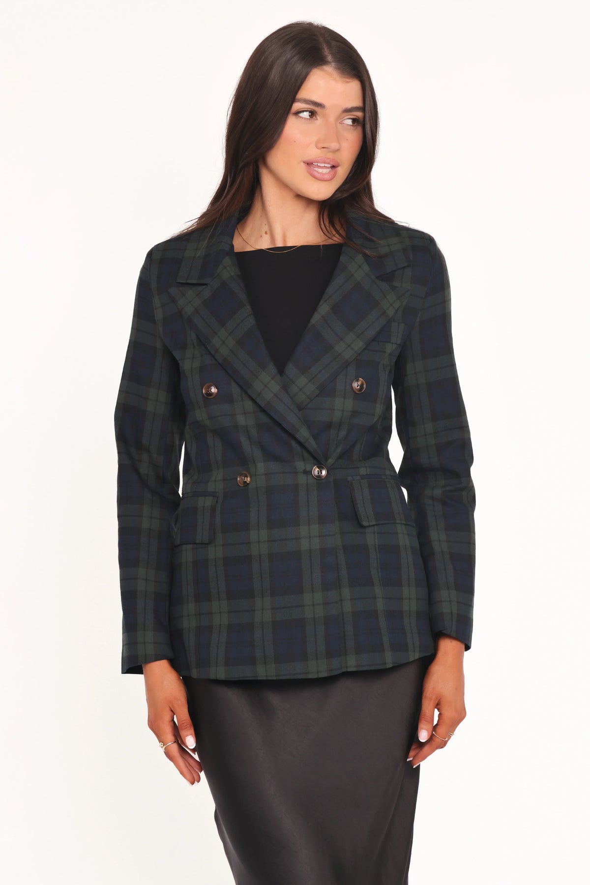 Juliette Blazer Green Plaid