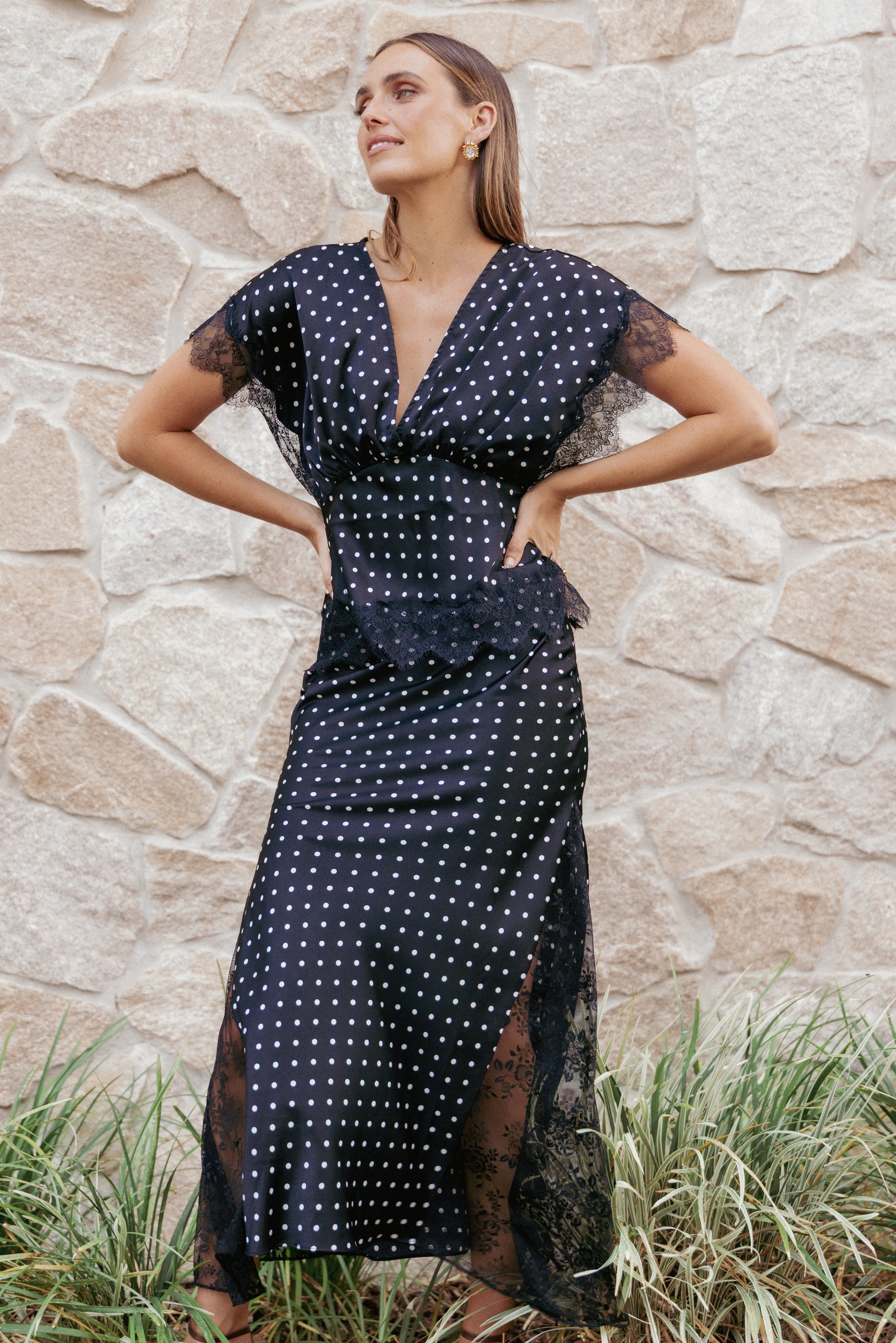 Ailbhe Lace Skirt Black Polka Dot