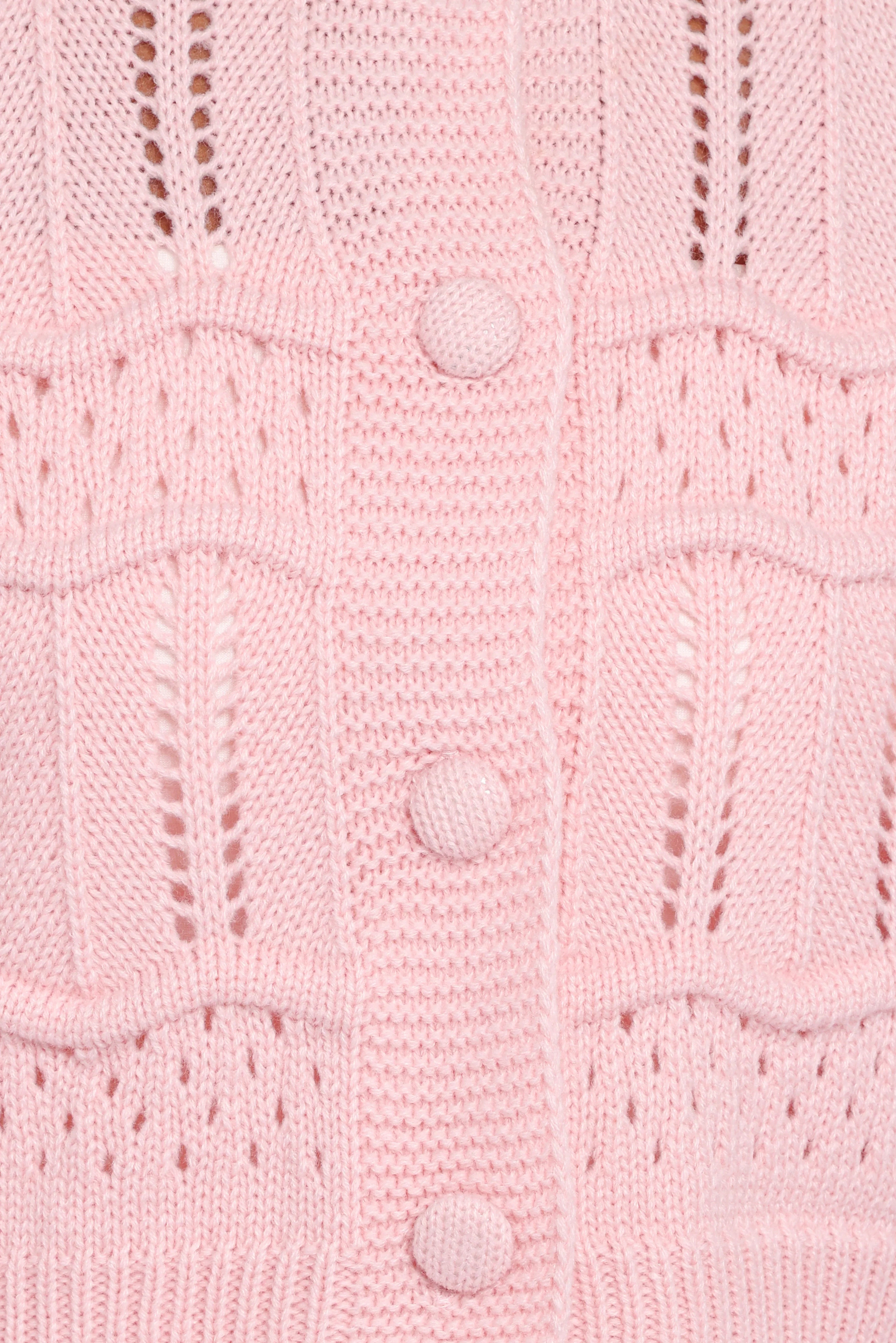 Aidy Crop Button Front Cardigan Pink