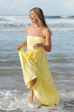 Kayt Strapless Dress Butter Yellow