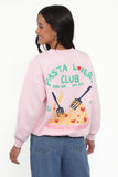 Pasta Lovers Club Graphic Sweater Pink