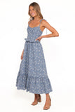 Karie Midi Dress Blue Floral