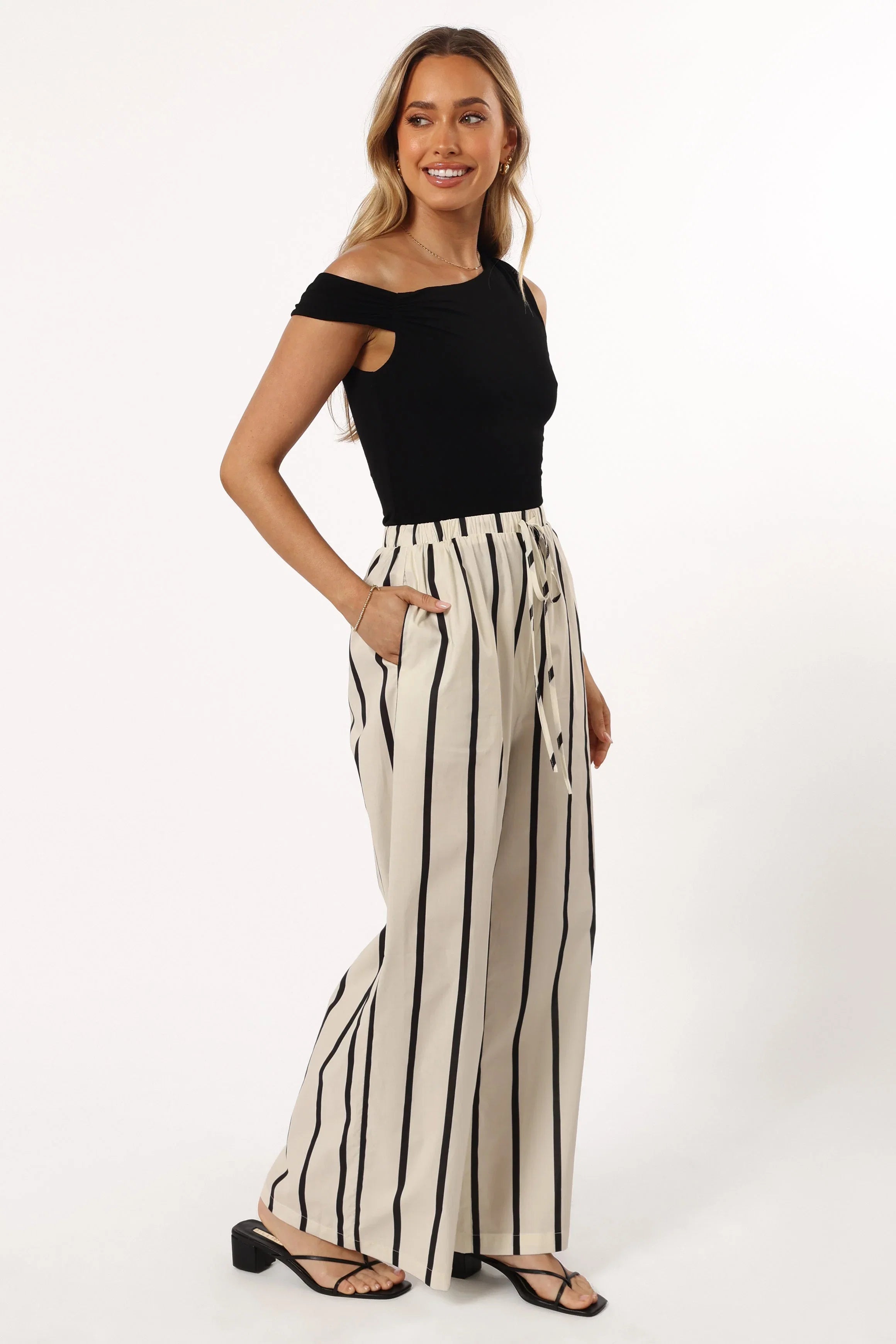 Silvia Pant Cream Stripe