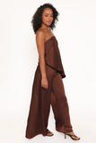 Charmer Wide Leg Pant Dark Brown