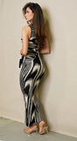 Sofia Abstract Maxi Dress Black