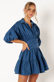 Francis Long Sleeve Mini Dress Blue Denim