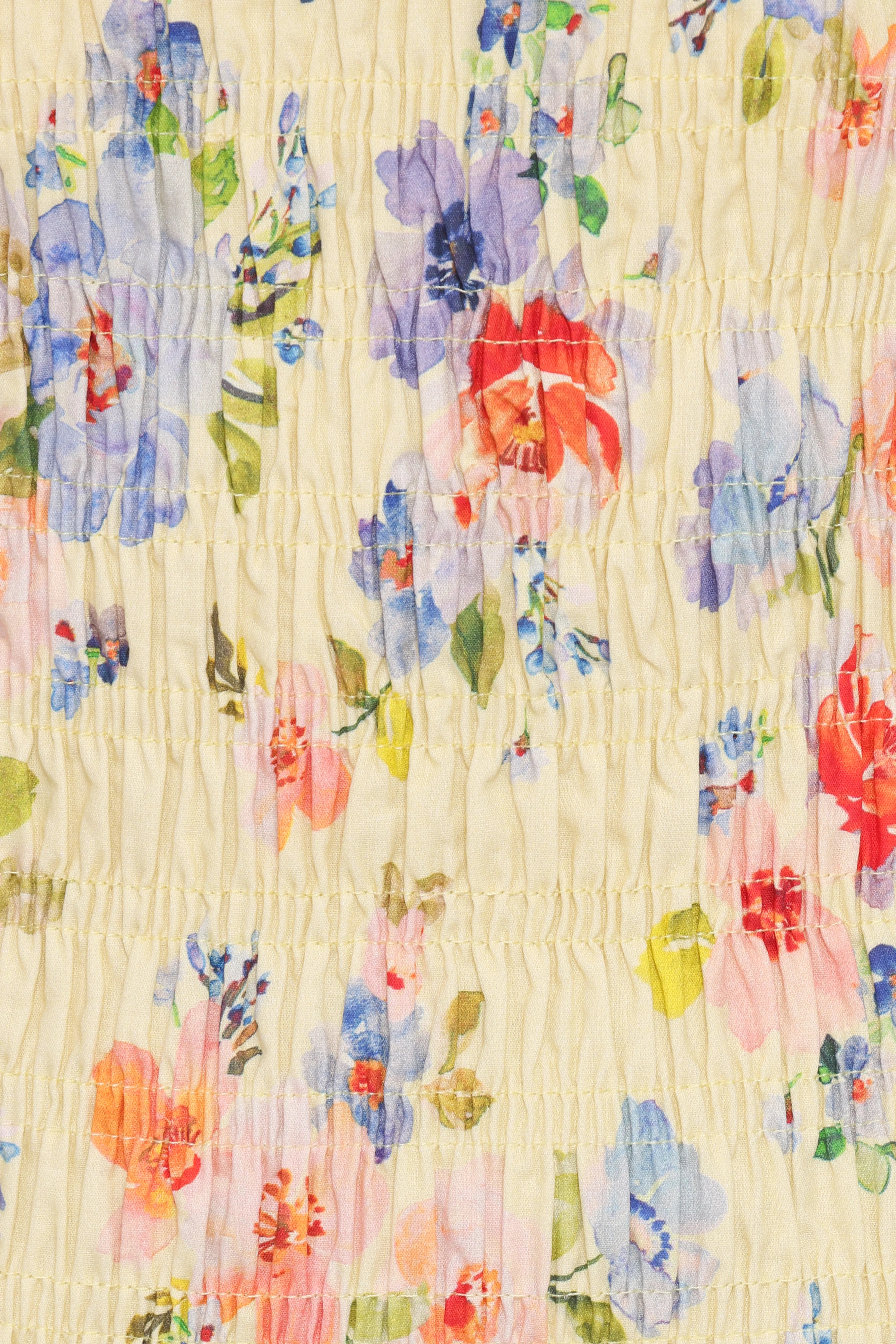 Kaelyn Gather Mini Dress Yellow Floral