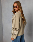 Oat Loop Abstract Print Cardigan