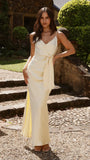 Yasmeen Tie Front Maxi Dress Yellow