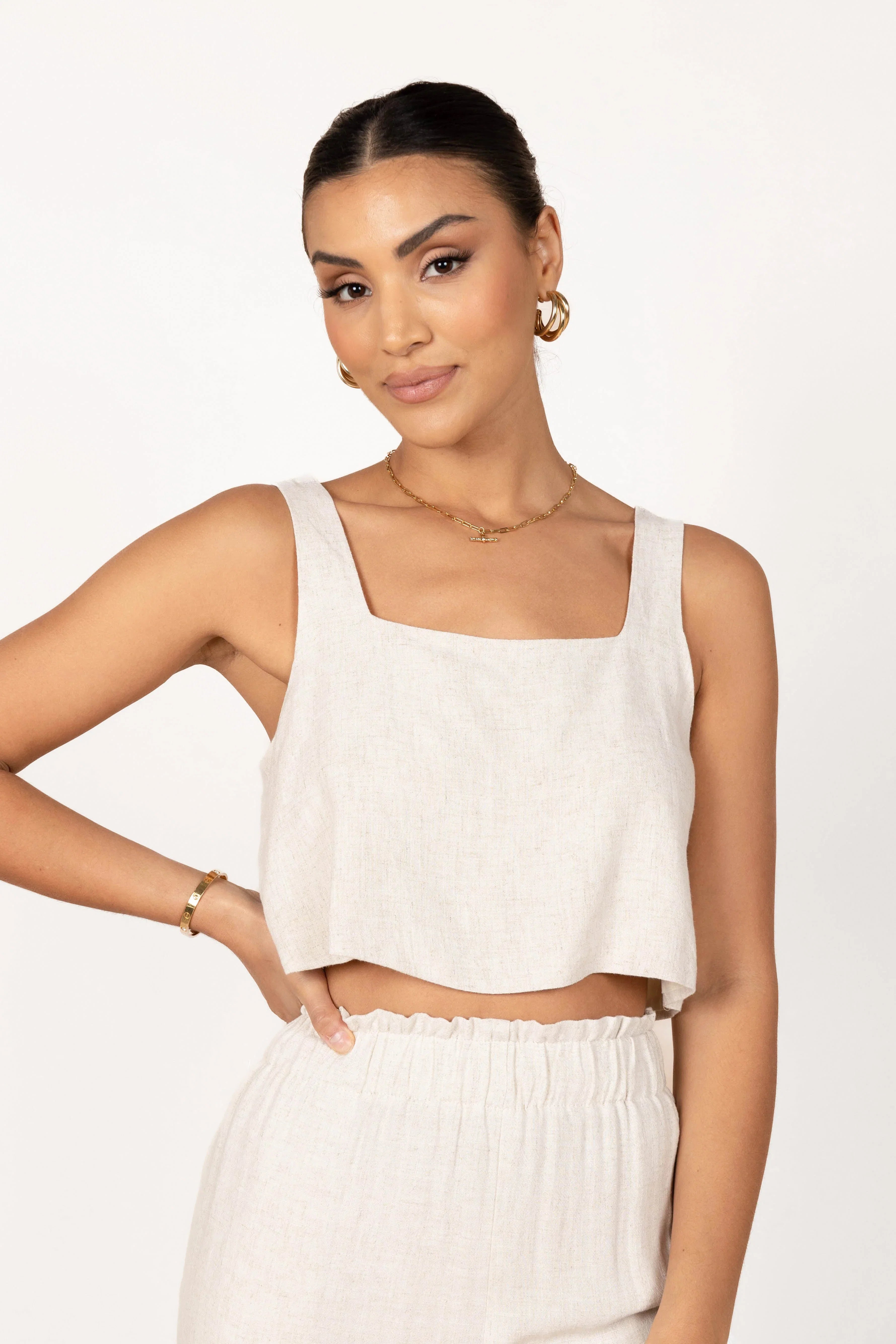 Eleanor Cropped Top Beige