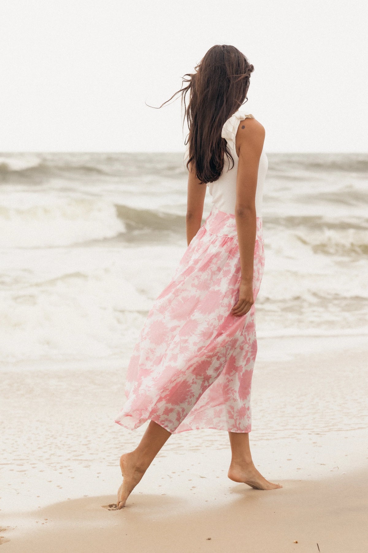 Miami Maxi Skirt Pink Floral